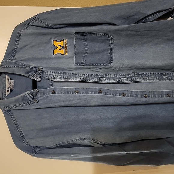 Vintage Champion long sleeve denim button down - Picture 1 of 6
